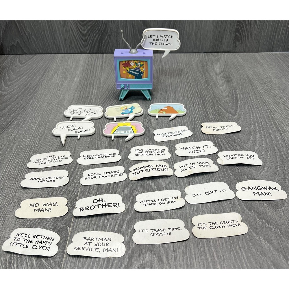 Vintage 1990 The Simpsons TV Speech Bubble Set Talk Box Playset Twentieth Fox - Picture 1 of 10
